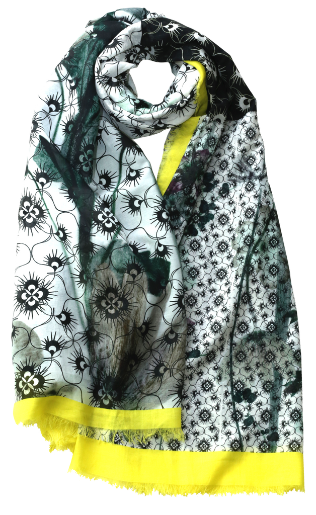 Silk/Cotton "Cloister Flower" Stola 200x140cm