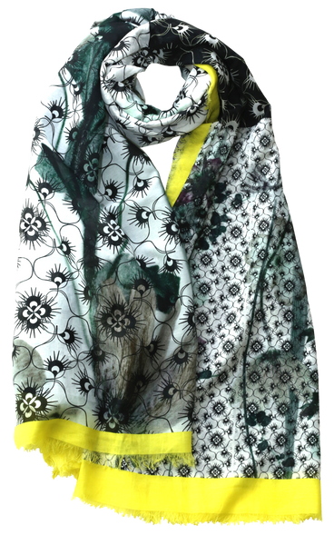 Silk/Cotton "Cloister Flower" Stola 200x140cm