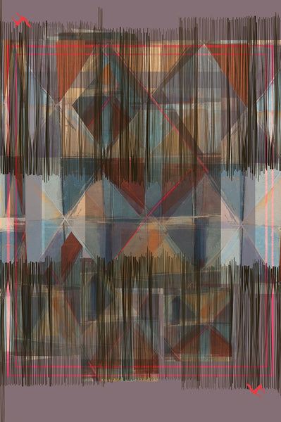 Silk/Cotton "Framed Highland Check" Stola 200x140cm