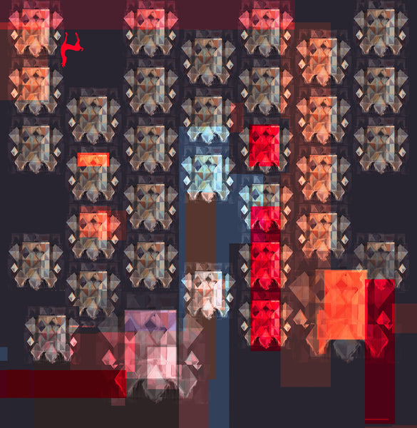 Silk/Cotton "Abstract Stars" Nightblue Big Square 140x140cm