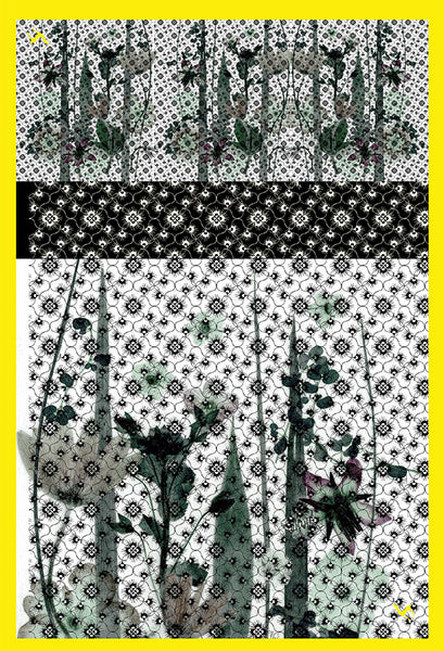 Silk "Cloister Flower" Stola 200x140cm