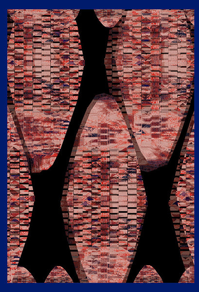 Silk/Cotton "Highline Brickforms" Stola 200 cm x 140 cm