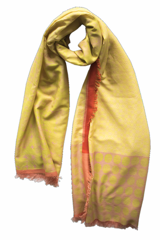 Silk/Cotton "Yellow Blocks" Stola 200x140cm