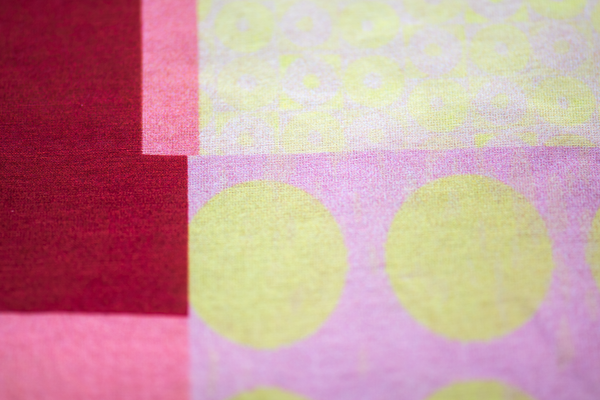 Silk/Cotton "Yellow Blocks" Stola 200x140cm