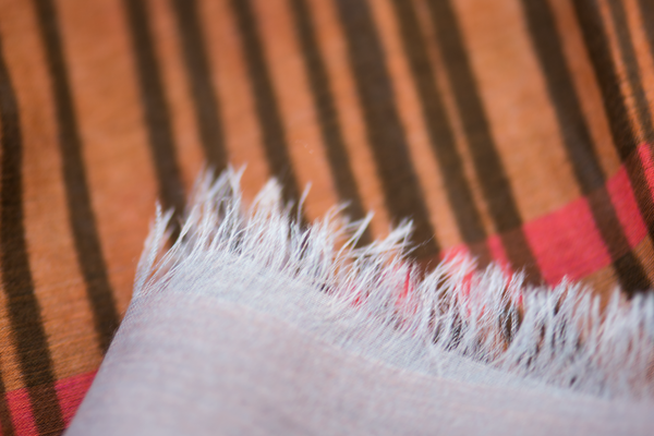 Silk/Cotton "Framed Highland Check" Stola 200x140cm