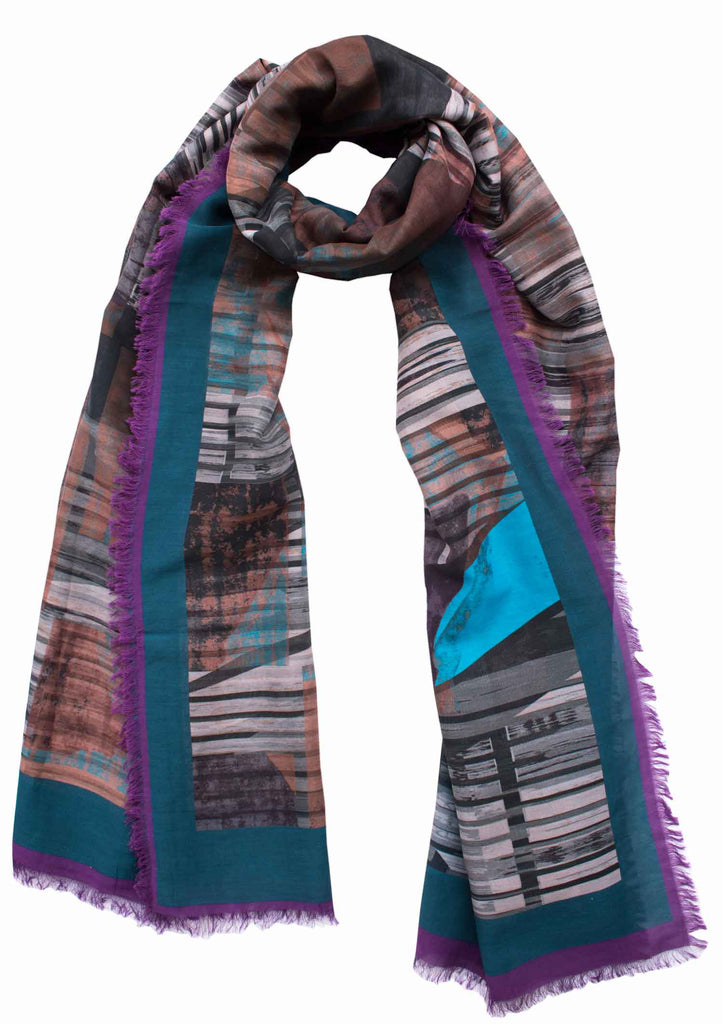 Silk/Cotton "Highline Checks" Stola 200x140 cm