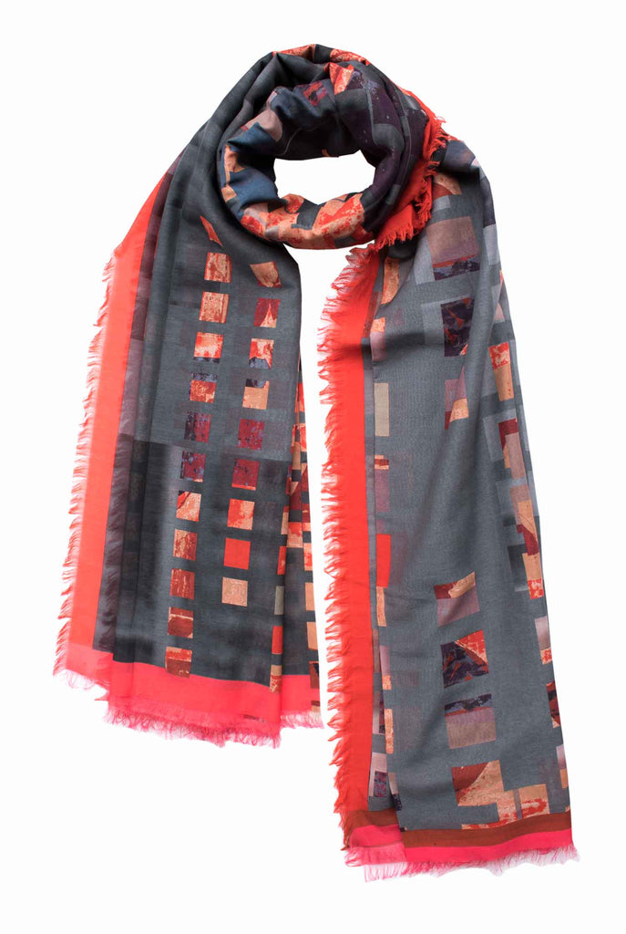 Silk/Cotton "Highline Line Ups" Stola 200x140 cm