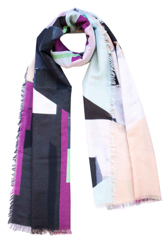 Silk/Cotton "Big Hexagon Mobile" Stola 200x140cm