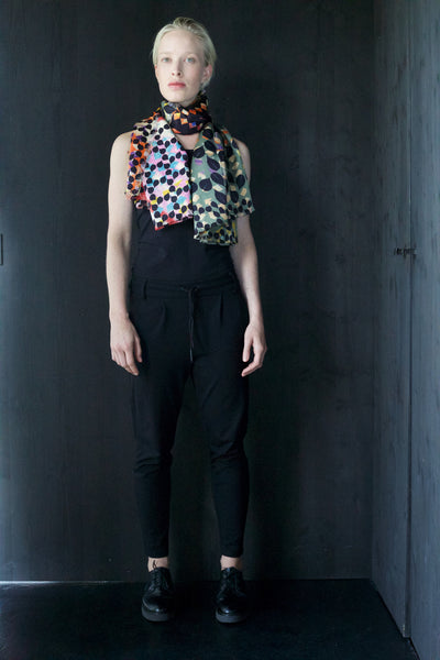 Silk/Cotton "Rustling Leaves Olive" Stola 200x140cm