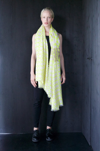 Silk/Cotton "Layers of Leaves" Stola 200x140cm