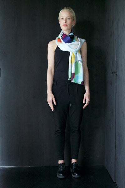 Silk/Cotton "Landscape of Hexagons" Stola 200x140cm