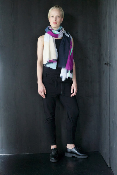 Silk/Cotton "Big Hexagon Mobile" Stola 200x140cm