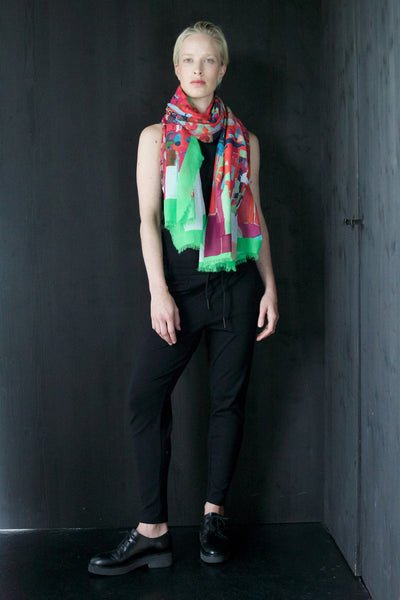 Silk/Cotton "Vibrant Hexagons" Stola 200x140cm