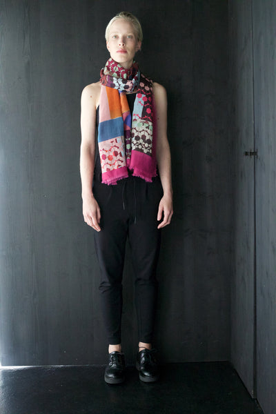 Silk/Cotton "Sculptured Hexagons" Stola 200x140cm