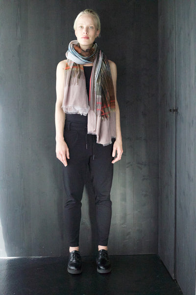 Silk/Cotton "Framed Highland Check" Stola 200x140cm