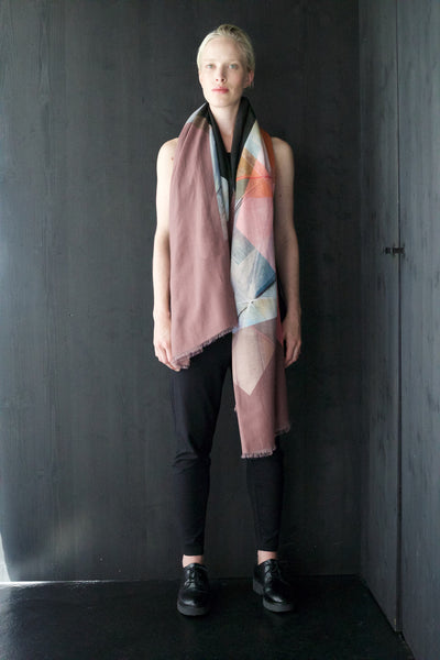 Silk/Cotton "Highland Sculpture" Stola 200cm x 140cm