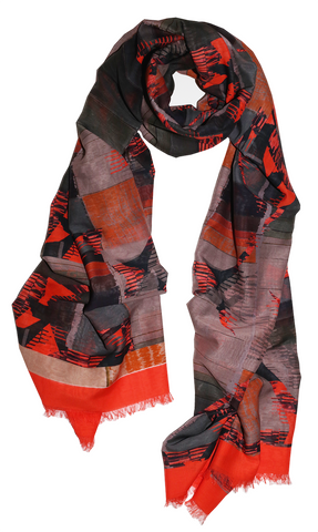 Silk/Cotton "Highline meets Highland" Stola 200x140cm