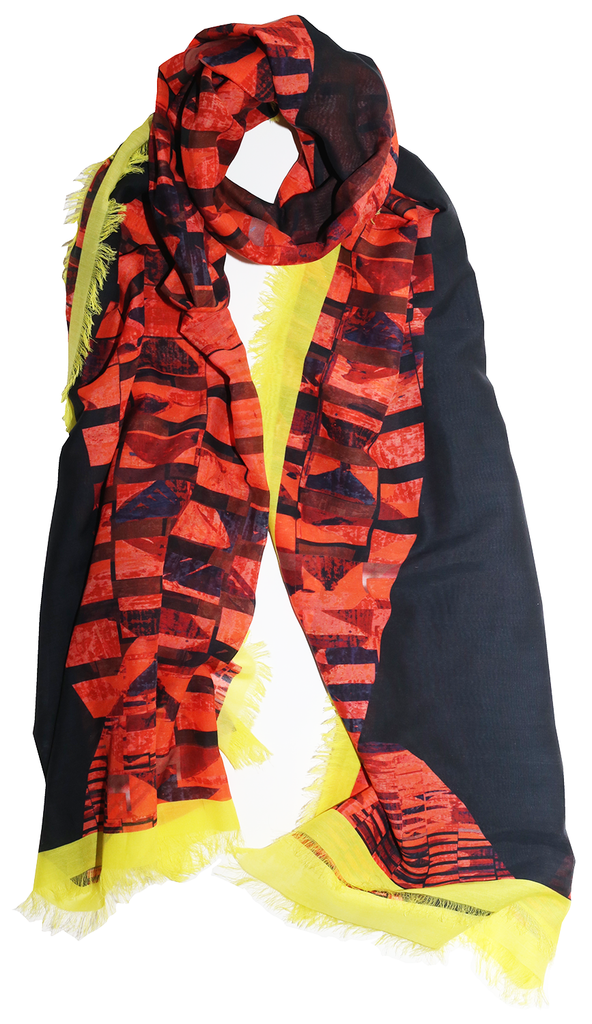 Silk/Cotton "Organic Connections" Stola 200x140 cm