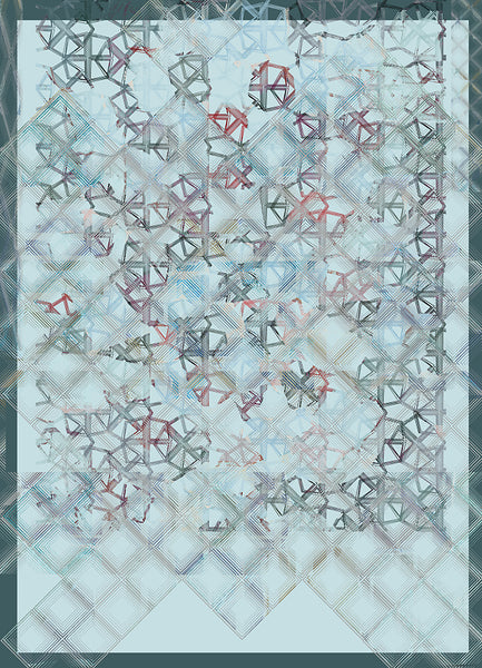 Silk/Cotton "Retro Check/Crystals Ice" Stola 200x140cm