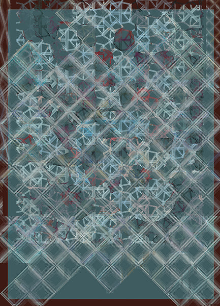 Silk/Cotton " Retro Check/Crystals Petrol" Stola 200x140cm