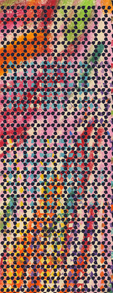 Silk "Rustled Leaves" Multicoloured Narrow Scarf 140x35cm