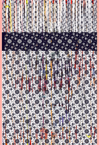 Silk/Cotton "Floral Pattern" Stola 200x140cm