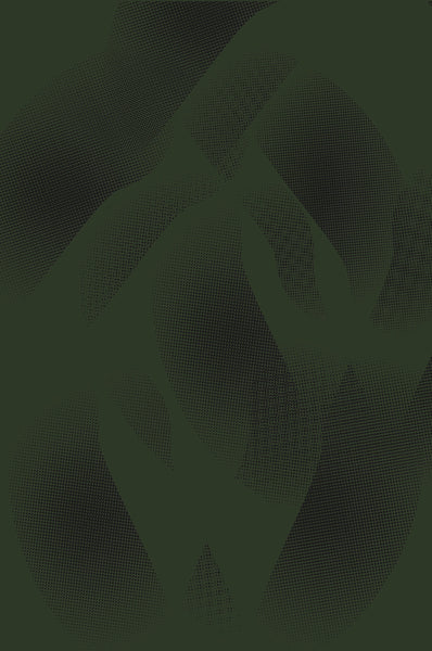 Silk/Cotton "Organic Shapes V / Dark Green" Stola 200x140cm